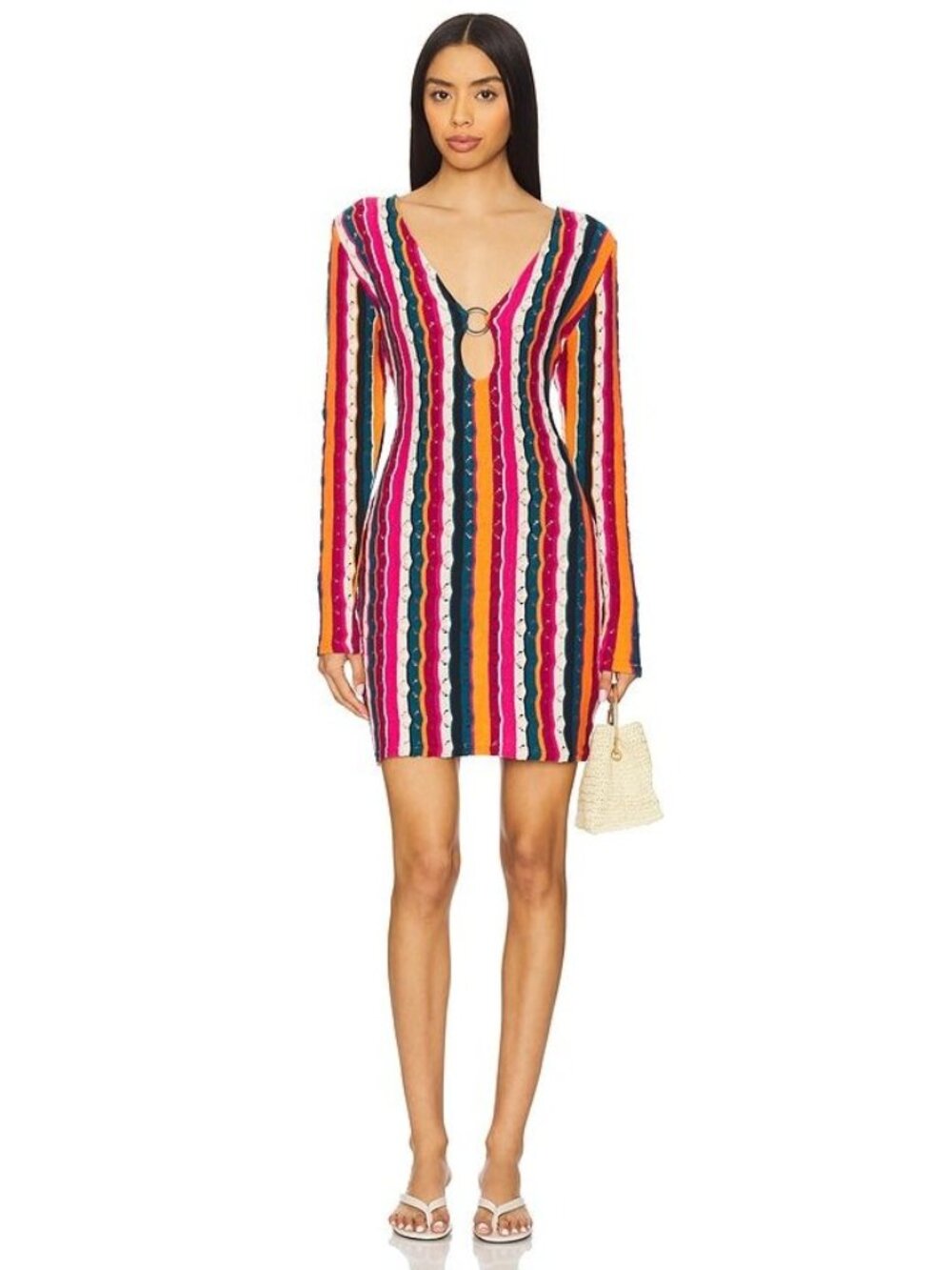 Agua Bendita x REVOLVE Cordelia Mini Dress Nath Stripe Womens Size Small